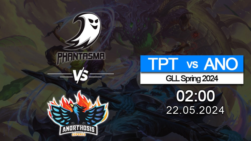 Soi kèo LMHT cặp đấu giữa Team Phantasma đối đầu với Anorthosis Famagusta Esports, trận đấu thuộc giải đấu GLL Spring 2024.